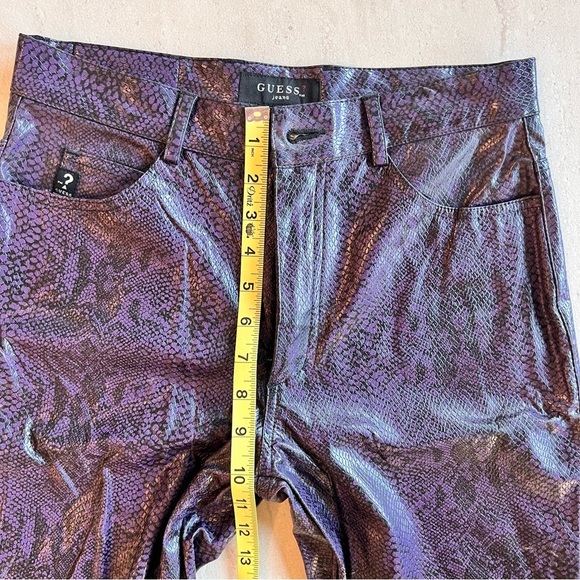 GUESS Snake Print Faux Leather Bootcut Pants Size 27 - Picture 8 of 11